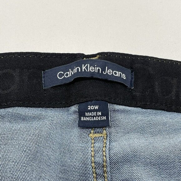 Calvin Klein Skinny Slim Jeans Women Plus Sz 20W High Rise Elastic Repreve Faded - Picture 10 of 12